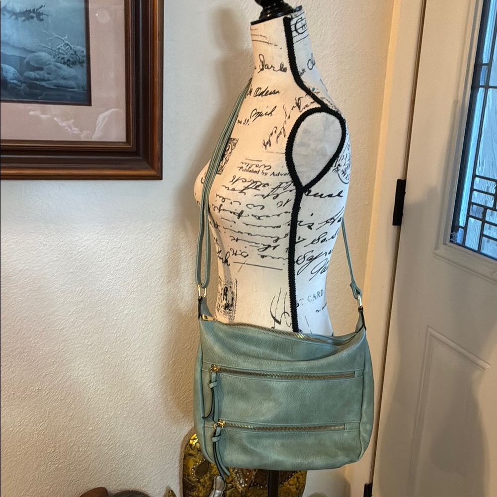 NWOT- large Mint Green Crossbody Bag